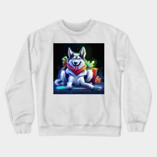 Cute Husky Drawing Crewneck Sweatshirt